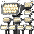WdtPro Solar Spot Lights Outdoor Waterproof, Bright Solar Lights Outdoor with 16 Extra-Large LEDs, 3 Modes Landscape Spotlights, 2-in-1 Solar Powered Light for Yard Flag Garden, 10 Pack, Warm White