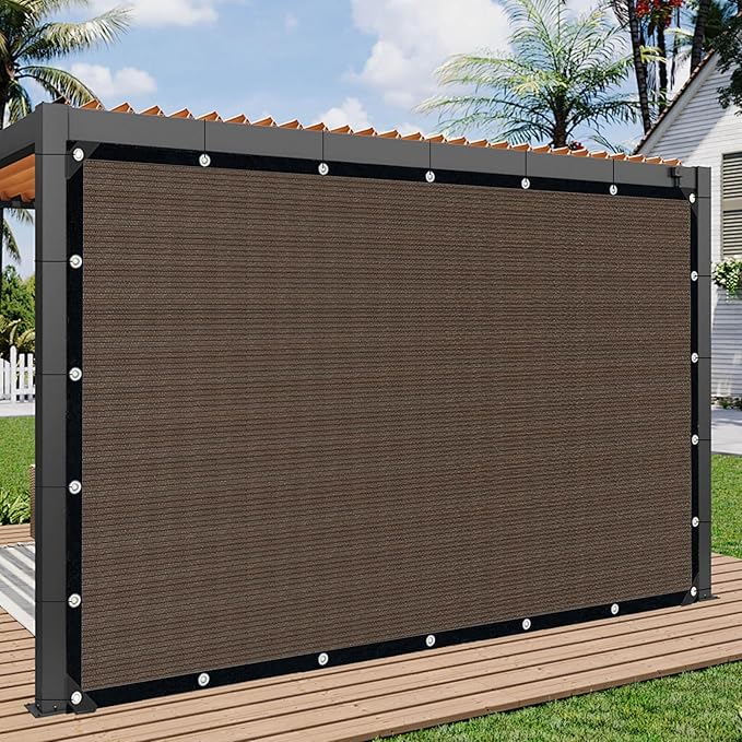 Sun Shade Cloth with Grommets,90% UV Protection Shade Fabric,Pergola Shade Cover Canopy Fence Privacy Screen Balcony,Brown Sunshades for Patio Pergola Garden Backyard Outdoor,Mocha-3x10FT