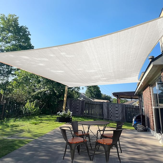 SUNLAX Sun Shade Sail 16' x 24' Peach Fuzz Rectangle Canopy Sail Shade Cover UV Block Permeable Sunshade Outdoor for Patio Backyard Deck Pergola (We Make Custom Size)