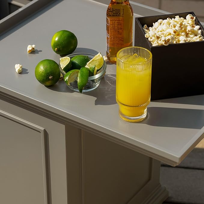 Veradek Brixton Tray Table - 2-in-1 Outdoor Side Table with Storage and Tray for Patio/Porch | Durable All-Weather Resistant | Classic & Functional