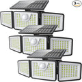 2500LM Solar Lights Outdoor with Motion Sensor,3 Head 270° Wide Angle Street Area Lights,IP65 Waterproof Security Lighting with 3 Modes(Remote,3 Pcs)