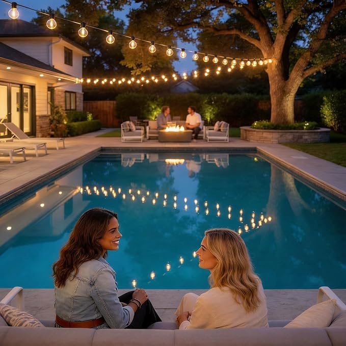 RTTY Classic Series 100FT All-Purpose Outdoor String Lights with 37 G40 Bulbs - Versatile for Patio & Deck Lighting, Backyard Gatherings, Poolside Evenings, and Intimate Wedding Decor