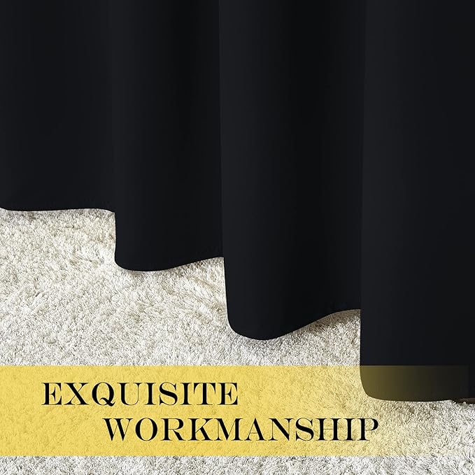 NICETOWN Black Out Sliding Door Curtain 102 inches Long, Grommet Thermal Insulated Patio Door Curtains Room Divider Drape Window Treatment for Bedroom/Living Room, W100 x L102, 1 Panel