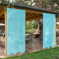 SpaceDresser Waterproof Outdoor Sheer Curtains for Patio - 4 Panels Rod Pocket Indoor Voile Sheer Curtain for Living Room,52W x 96L inch, Aqua