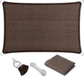 Eden's Decor Straight Flat-Edged Sun Shade Sail Rectangular 6' x 8' Brown UV-Blocking Outdoor Canopy Fabric Cloth Awning for Pergola Patio Garden Backyard Custom Size