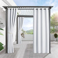 RYB HOME Outdoor Curtains for Patio Waterproof Block Sunlight Thermal Insulated Privacy Assured Thick Outside Curtains for Pergola, Deck, Gazebo, W52" x L120", Greyish White, 1 Panel