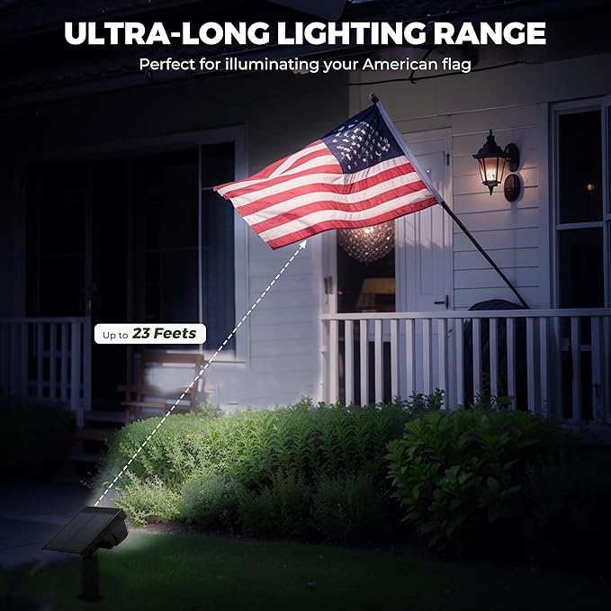Kingsyard Solar Lights Outdoor Waterproof IP68, 47 LEDs 3 Lighting Modes USB & Solar Powered Garden Yard Pathway Spot Lights for Outside Landscape, Auto On/Off, 6 Pack(Cool White)