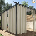HolidayIdeas Outdoor Curtains for Patio Waterproof, 4 Panels - 54 x 84 Inch - Privacy Protection & Light Filtering Curtains Taupe Grommet Outside Curtains for Porch, Gazebo, Pergola, Backyard