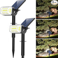 102 LED Solar Spot Lights Outdoor Waterproof IP65, Adjustable Landscape Spotlights, [2 Pack/4 Modes] Auto On/Off Solar Powered Flood Lights for Outside Yard Garden Wall Pathway (Cool White)