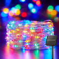Minetom Solar String Lights for Outside, 33Ft 100 LED Outdoor Solar Fairy Lights, 8 Modes Balcony Lights for Tree Patio Christmas Party Wedding Decor (Multicolor)
