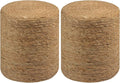 Wimarsbon Round Pouf Ottomans, Handwoven Natural Water Hyacinth Seagrass Pouffe,Outdoor Rattan Stool Accent Seat, Bohemian Coastal Home Decor (2pcs 14inch Natural Cattail)