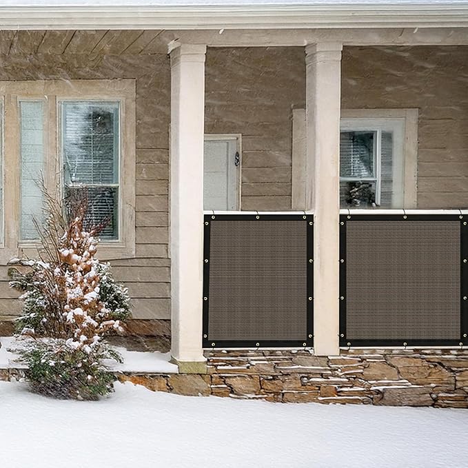 UPGRADE Privacy Fence Screen 4'x18' Brown Outdoor 90% Visibility Blockage 170 GSM Mesh Shade Cover Panels for Backyard,Balcony,Home Decoration with Zip Ties,Customized Avaliable