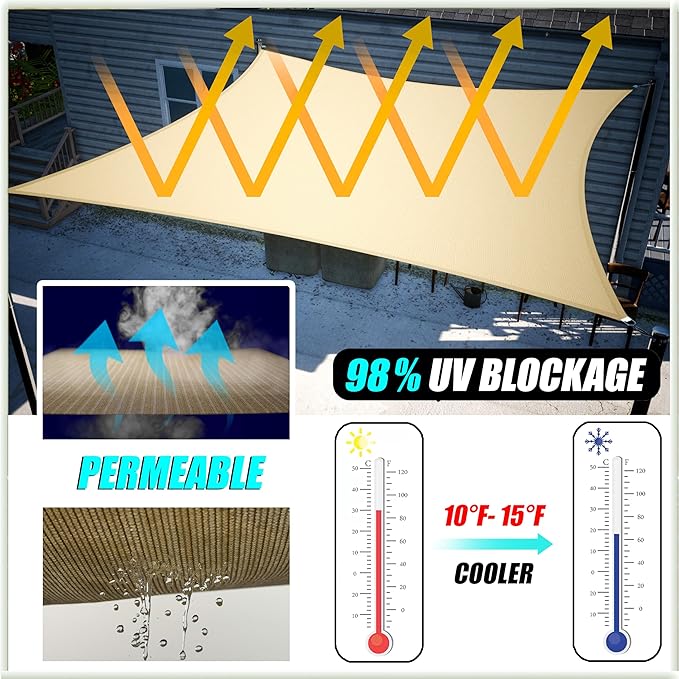 Amgo 24' x 24' x 33.9' Grey Right Triangle Sun Shade Sail UPF50+ Canopy Awning AGSLT, 95% UV Blockage, Water & Air Permeable, 200GSM Heavy Duty Commercial and Residential (We Make Custom Sizes)