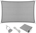 Eden's Decor Straight Flat-Edged Sun Shade Sail Rectangular 11' x 13' Grey UV-Blocking Outdoor Canopy Fabric Cloth Awning for Pergola Patio Garden Backyard Custom Size