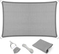 Eden's Decor Straight Flat-Edged Sun Shade Sail Rectangular 16' x 19' Grey UV-Blocking Outdoor Canopy Fabric Cloth Awning for Pergola Patio Garden Backyard Custom Size
