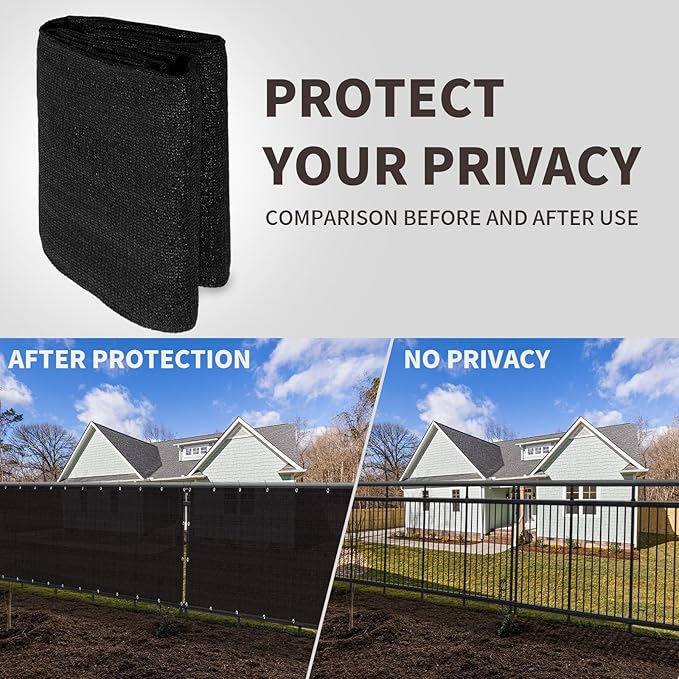 LOVE STORY Custom Size 3'x3' Black Balcony Privacy Screen,UV Block Privacy Fence Screen,90% Shield for Outdoor Pool Garden Apartment Railing