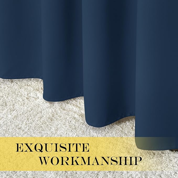 NICETOWN Room Darkening Curtain for Living Room - Energy Saving Thermal Insulated Grommet Room Darkening Curtain/Drape for Bedroom (1 Panel, 46 by 72, Moroccan Blue)