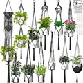 Hoteam 12 Pcs Macrame Plant Hangers Macrame Hanging Planters for Indoor Plants Handmade Boho Hanging Baskets Flower Pots Holder for Outdoor Home Wall Decor