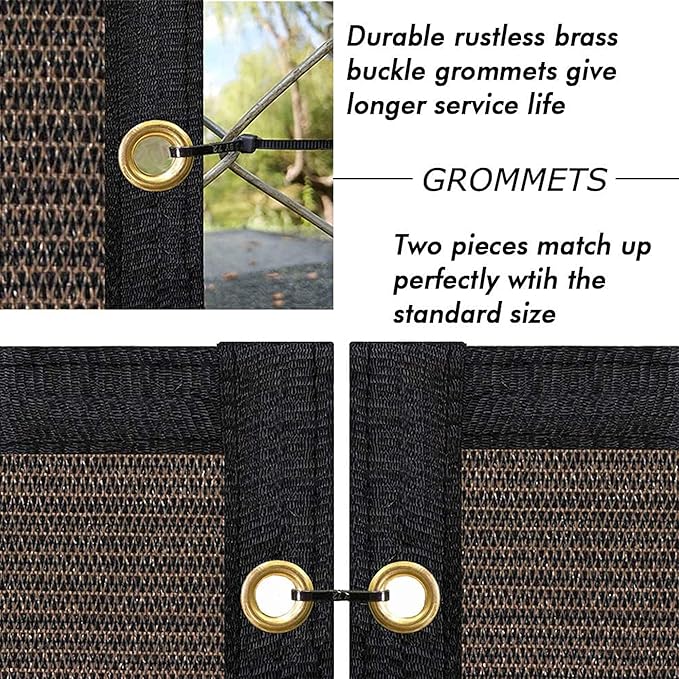 UPGRADE Privacy Fence Screen 5'x59' Brown Outdoor 90% Visibility Blockage 170 GSM Mesh Shade Cover Panels for Backyard,Balcony,Home Decoration with Zip Ties,Customized Avaliable