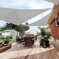 Patio Paradise 15' x 15' x 14'10" Sun Shade Sail Triangle Canopy, Permeable Shade Cloth Fabric Sunlight Block Patio Cover HDPE Deck Awning for Outdoor Backyard Pergolas Roof Shading, Light Gray