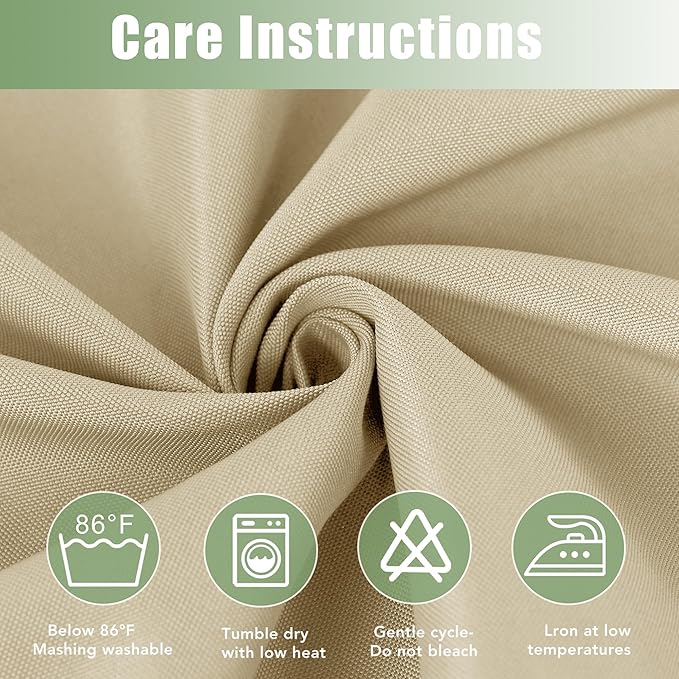 HolidayIdeas Outdoor Curtains for Patio Waterproof, 6 Panels - 54x84 Inches - Weatherproof Privacy Outsides Curtains for Cabana Porch Pergola, Sunlight & UV Blocking (Cream, Grommet Top)