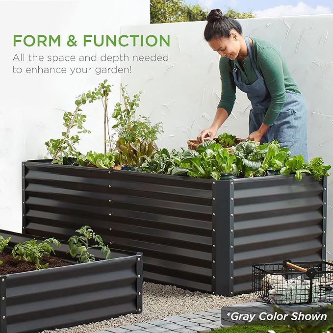 Best Choice Products 6x3x2ft Outdoor Metal Raised Garden Bed, Deep Root Box Planter for Vegetables, Flowers, Herbs, 269 Gallon Capacity, 100% Non Toxic Materials - Terracotta