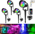 T-SUN Spot Lights Outdoor Waterproof IP65 with US Plug, 270° Adjustable, App & Remote Control, Timer, Dimmable, Music Sync, Multi Scenes, Color Changing Landscape Lights for Yard Garden