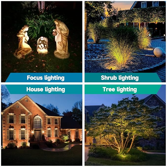 Gardencoin Solid Brass Outdoor Landscape Spotlight, 12V LED Low Voltage Spot Light for Garden and Yard Uplighting, Bronze Heavy Duty Accent Lighting Fixture with 2700K Bulb (Classic, Single)