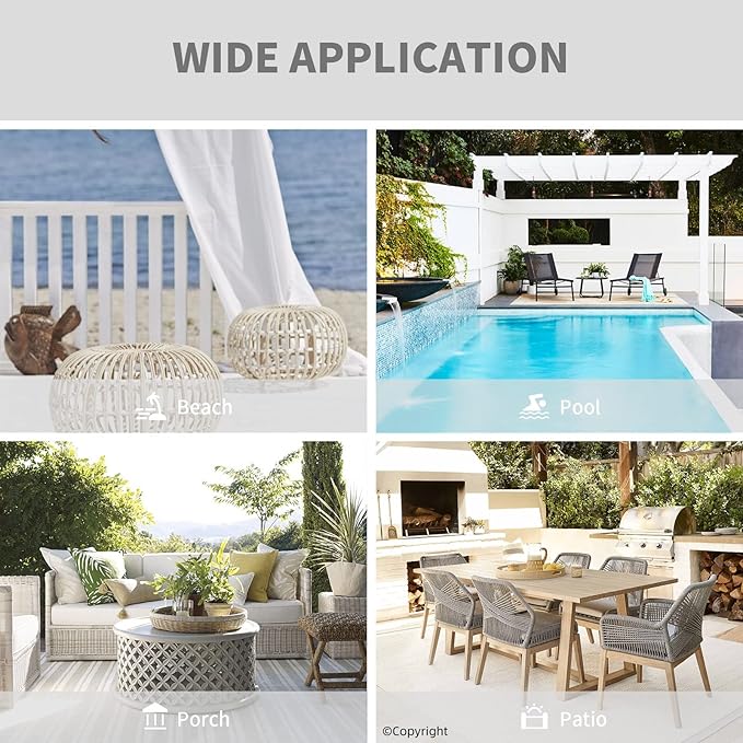Waterproof Outdoor Curtain W105 x L84 - Grommet Top Sunlight Blocking Window Treatment Drapes Blackout Curtains for Home Bedroom Living Room Outdoor Patio Porch Pergola Cabana Gazebo (2 Panels)