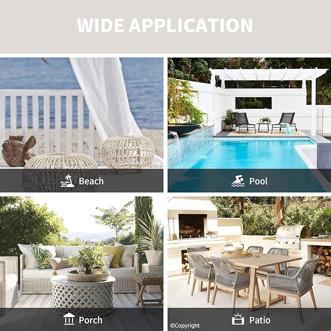 DIVA EN CAMINO DEC Outdoor Patio Curtain Waterproof Darkening Thermal Insulated Indoor Curtains for Bedroom, Porch, Living Room, Pergola, Cabana, W52 x L132, Cream, Set of 2 Panels