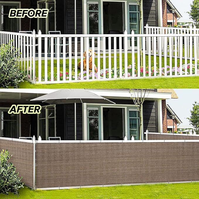 LOVE STORY Balcony Privacy Screen, 3'x4' Deck Shield Screen Fence Cover,UV Protection and Weather-Resistant,3 FT Height for Deck, Patio, Backyard, Outdoor Pool, Porch, Railing, Brown