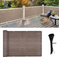 LOVE STORY Balcony Privacy Screen, 3'x16' Brown Deck Shield Screen Fence Cover (HDPE),UV Protection and Weather-Resistant,3 FT Height for Deck, Patio, Backyard, Outdoor Pool, Porch, Railing