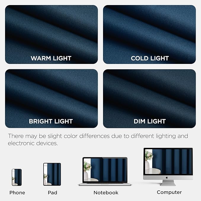 Joydeco Blackout Door Curtain for Doorway Privacy 108 Inches Long, Grommet Closet Curtain for Open Closet, Room Divider for Bedroom Living Room (Navy Blue, 52Wx108L, 1 Panel)
