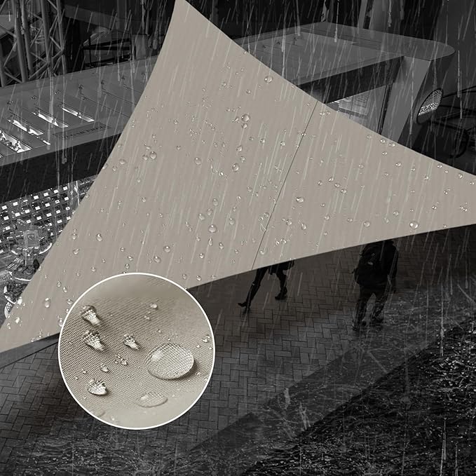 SUNNY GUARD Waterproof Sun Shade Sail 16'x16'x22.6' Taupe Right Triangle UV Block Sunshade for Backyard Yard Deck Patio Garden Outdoor Activities and Facility(Customized)