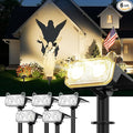 LETMY Solar Spot Lights Outdoor Waterproof with Bigger LED, 6 Pack 135°Adjustable Solar Lights Outdoor, 2-in-1 Wall Lights & 2 Modes Landscape Spotlights for Tree Yard Pathway Garden Decor(Warm White)