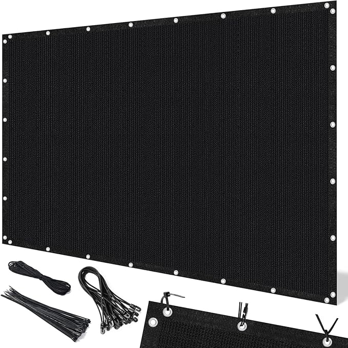 Artpuch 90% Sun Shade Cloth, 3 x 10 FT Pergola Shade Cover Canopy with Grommets, Sun Screen Fabric Tarp for Patio, Outdoor, Garden, Backyard, Black
