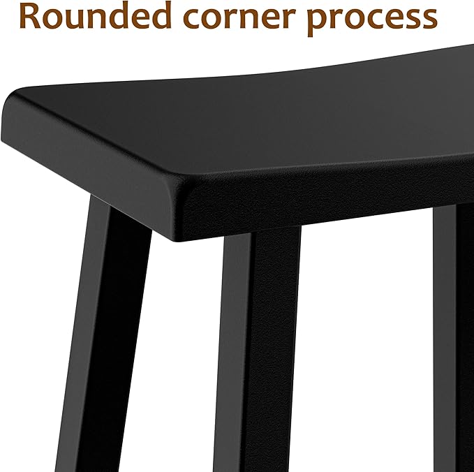 Bar Stools 29'' Outdoor Set of 2, Waterproof Modern Durable Resin Saddle Seat,Counter Stool Sturdy Modern Stylish, All-Weather Barstools for Patio, Balcony, or Kitchen Counter