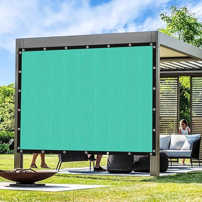 Artpuch Outdoor Pergola Shade Cover 12' X 18' Sun Shade Cloth with Grommets, 90% UV Protection Canopy Patio Privacy Screen (Customized Available) GN107, Turquoise