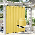 Easy-Going Linen Look Outdoor Curtains Waterproof Windproof Porch Curtains, Soft Thicken Outdoor Privacy Curtains for Patio, Gazebo, Grommet Top and Tab Bottom Drape, 1 Panel, 110x96 inch, Yellow