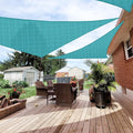 Patio Paradise 22' x 22' x 22' Sun Shade Sail Triangle Canopy Shade Cloth Fabric Sunlight Block Patio Pergola Cover HDPE Deck Awning for Outdoor Backyard Roof Shading, Turquoise
