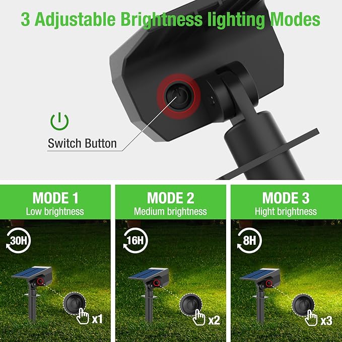 nipify 6 Pack Solar Lights Outdoor Waterproof, Motion Sensor Spot Lights 3 Modes Solar Powered Spotlights 2-in-1 Auto On/Off Landscape Lighting for Outside Yard Wall Garden, Warm White