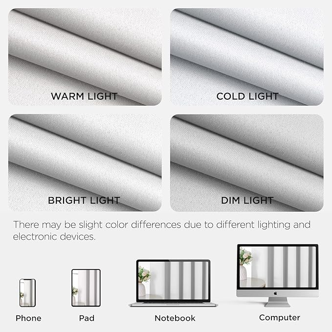 Joydeco Blackout Patio Sliding Door Curtains 84 Inches Long, Grommet Privacy Room Divider Curtains, Extra Wide Thermal Blackout Drapes for Bedroom Living Room (Pure White, 80Wx84L, 1 Panel)