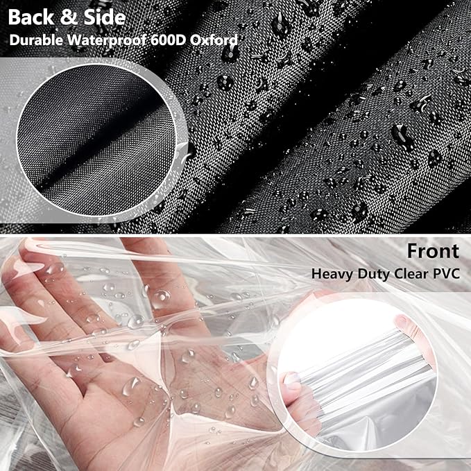 Waterproof Shelf Cover,Outdoor 600D Heavy Duty Dustproof Storage Shelves Cover,60''x18''x72'' Shelf Covers for Wire Shelving with Zippers,Storage Rack Covers with Clear Front