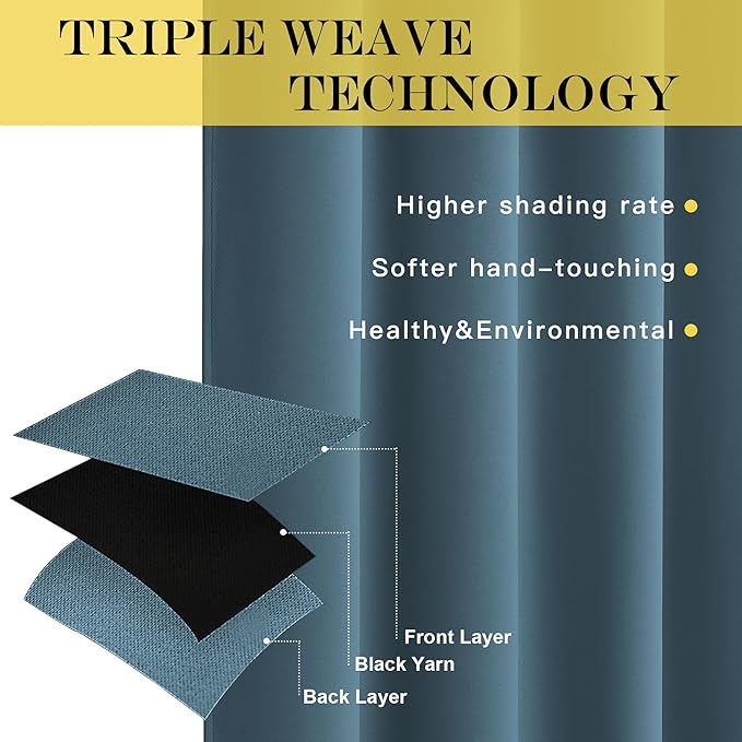 NICETOWN Door Curtain for Closet Doors 80 Inches Long 1 Panel, Blackout Doorway Curtain for Open Closet Bedroom, Room Divider Living Room for Privacy (Smoky Blue, 1 Panel, 46W x 80L)