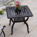 C/G Outdoor Side Tables,Cast Aluminum Patio End Tables,Anti-Rust Coffee Table for Garden Patio Lawn (Square-end Tables, Copper)