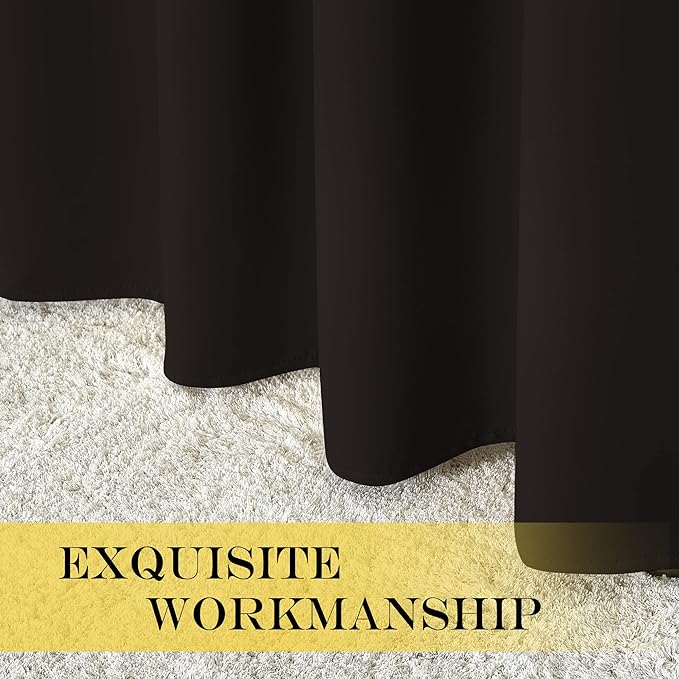 NICETOWN Blackout Room Divider Curtains for Sliding Glass Doors 102 Inches Long 1 Panel, Extra Wide Curtains for Doorway Patio Bedroom Living Room (Toffee Brown, 80Wx102L, 1 Panel)