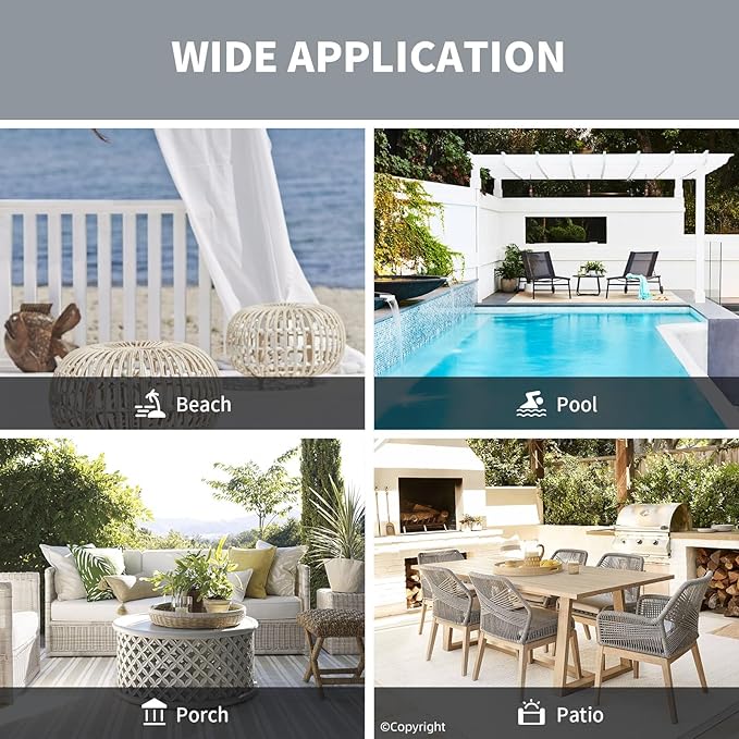 Waterproof Outdoor Curtain W84 x L120 - Grommet Top Sunlight Blocking Window Treatment Drapes Blackout Curtains for Home Bedroom Living Room Patio Pergola Cabana Gazebo (Light Gray, 2 Panels)