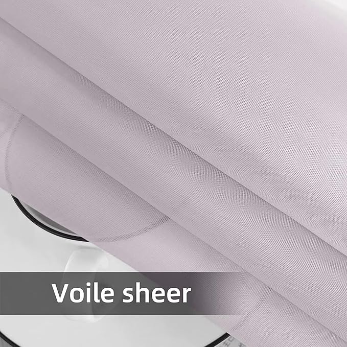 SpaceDresser Waterproof Outdoor Sheer Curtains for Patio - 2 Panels Rod Pocket Indoor Voile Sheer Curtain for Living Room,52W x 84L inch, Silver Grey