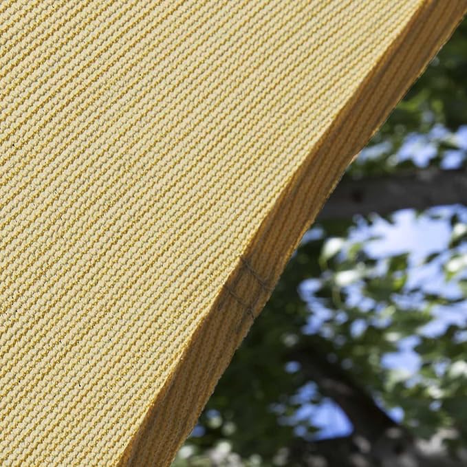 Amgo Custom Size 14' x 14' x 19.8' Sand Beige Right Triangle Sun Shade Sail UPF50+ AGTAPRT12, Order to Make Canopy Awning, 95% UV Blockage, Water & Air Permeable, Commercial Standard (We Customize)