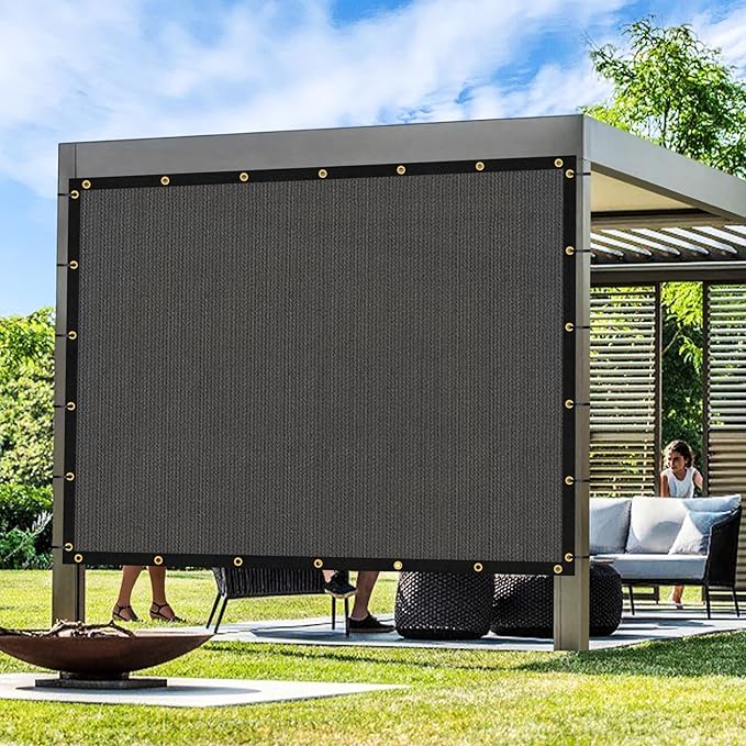 Artpuch Outdoor Pergola Shade Cover 8x19 FT Sun Shade Cloth with Grommets Dark Grey 90% UV Protection Canopy Patio Privacy Screen (Customized Available)